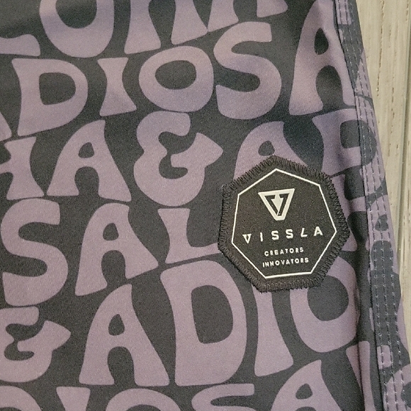 VISSLA Aloha & Adios Board Shorts - Black and Tan - Picture 3 of 6